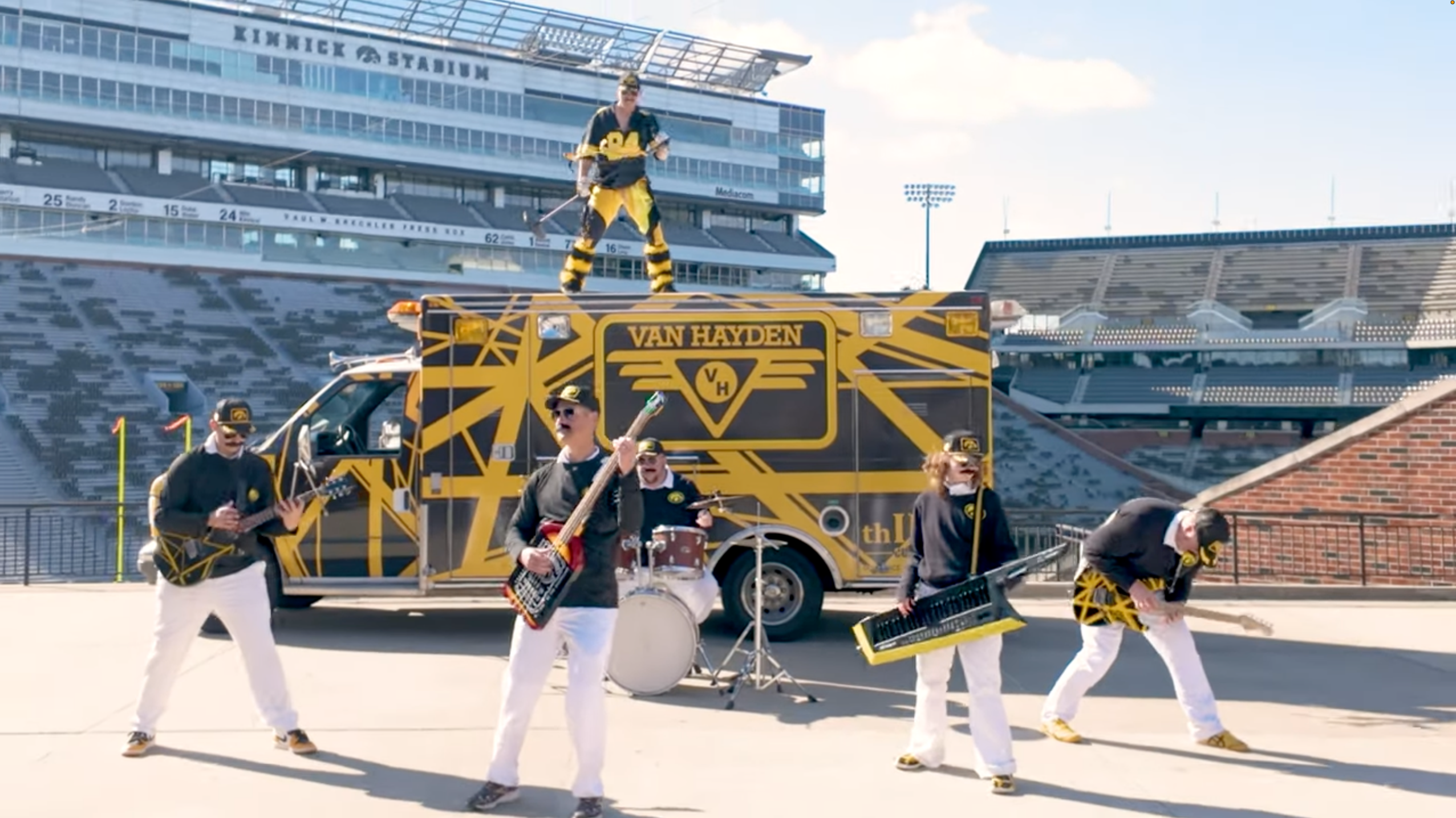 Load video: An exclusive behind-the-scenes look at Van Hayden, one of the most recognizable bands at Hawkeye tailgates outside Kinnick Stadium.