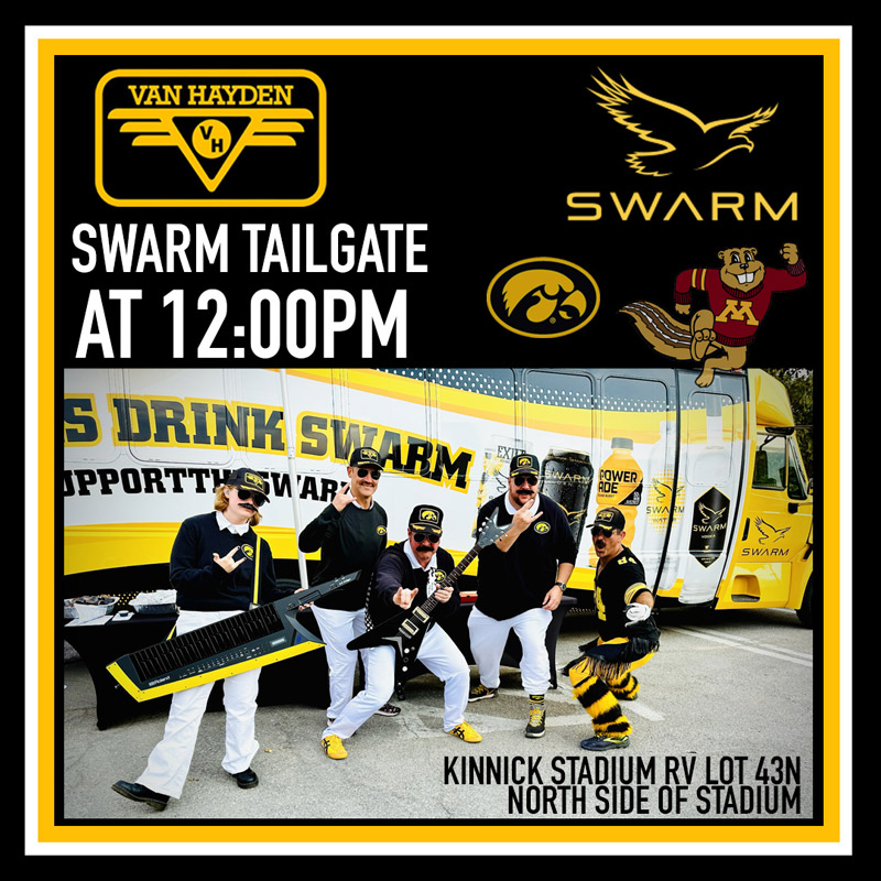 Van Hayden performed at the Swarm Bus Tailgate and Fry Bus on Saturday, October 25, 2025, Minnesota vs. Iowa football game in Iowa City, Iowa