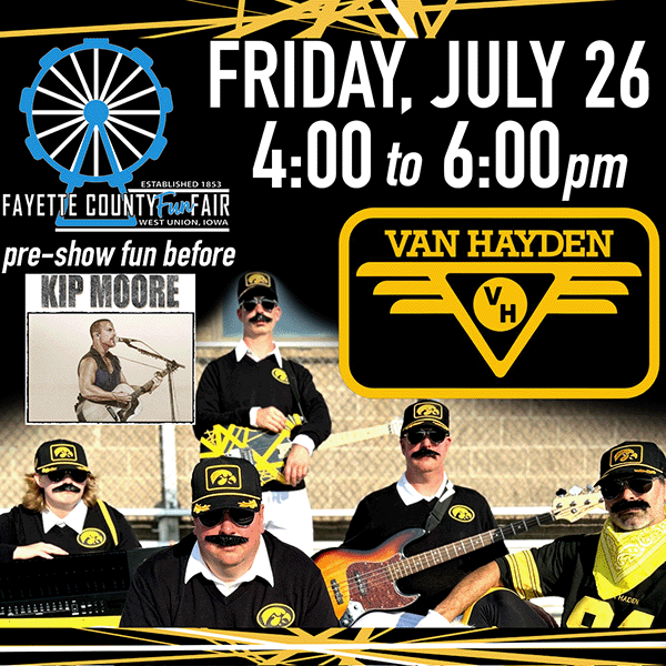 Van Hayden Band performing at the Fayette County Fair from 4:00 to 6:00pm